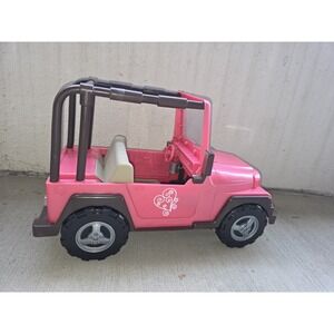 Our Generation OG Girl 4x4 Jeep 18-Inch Doll Fuchsia Pink Gray Roll Bar